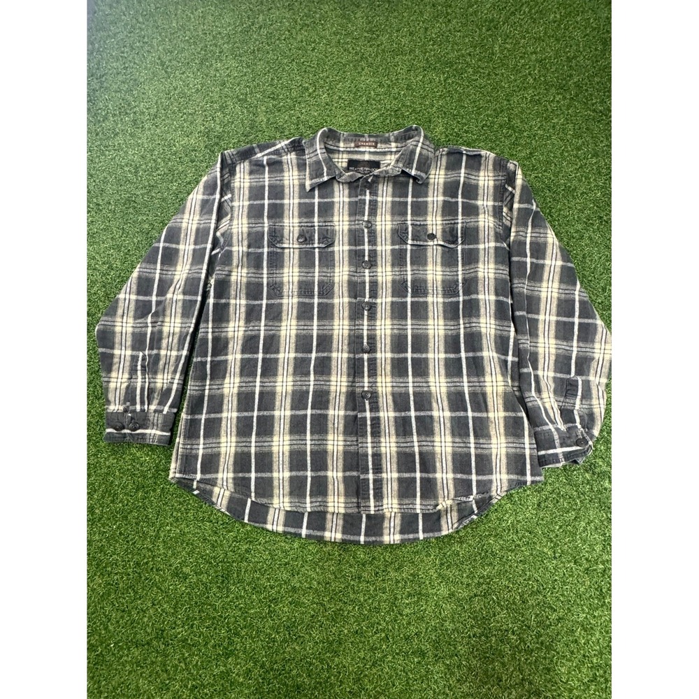 Weatherproof‎ Chamois Flannel Shirt Mens XL Multicolor Plaid Cotton Button-Up